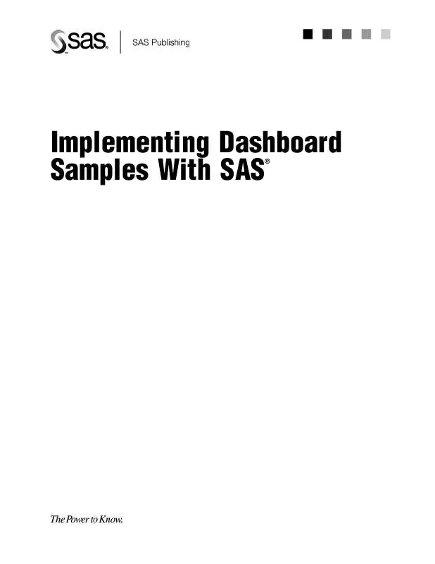 Mode d'emploi SAS IMPLEMENTING DASHBOARD SAMPLES
