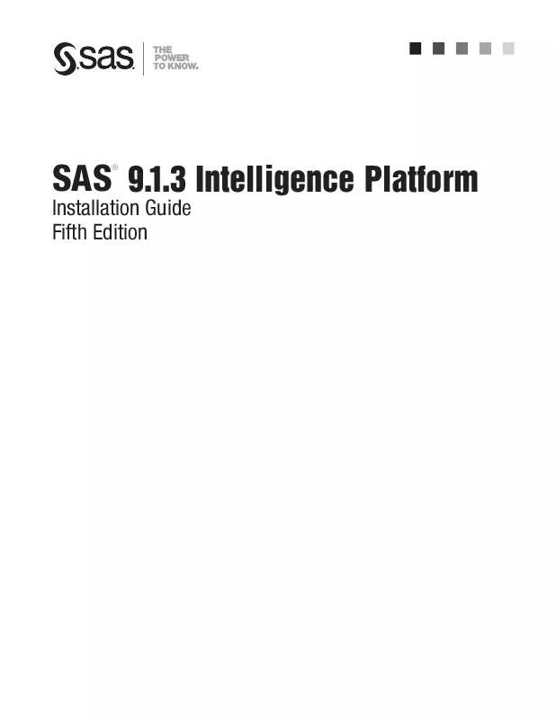 Mode d'emploi SAS SAS 9.1.3 INTELLIGENCE PLATFORM