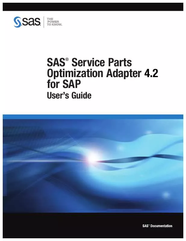 Mode d'emploi SAS SERVICE PARTS OPTIMIZATION ADAPTER 4.2