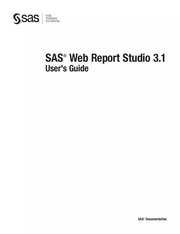 Mode d'emploi SAS WEB REPORT STUDIO 3.1