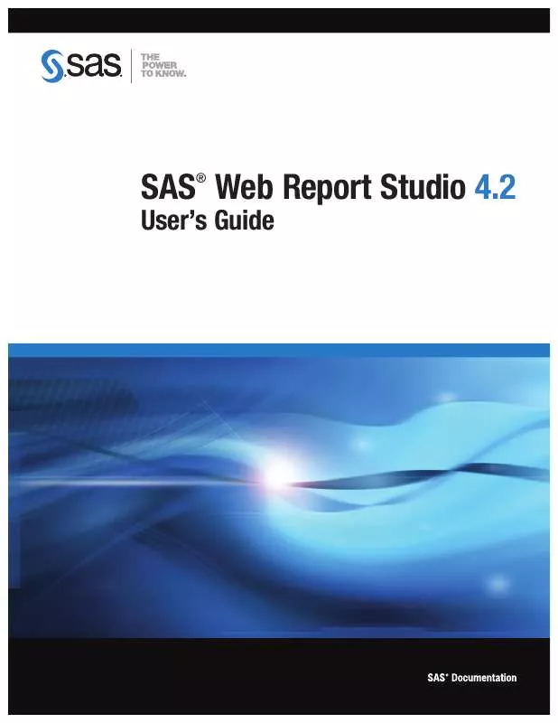 Mode d'emploi SAS WEB REPORT STUDIO 4.2