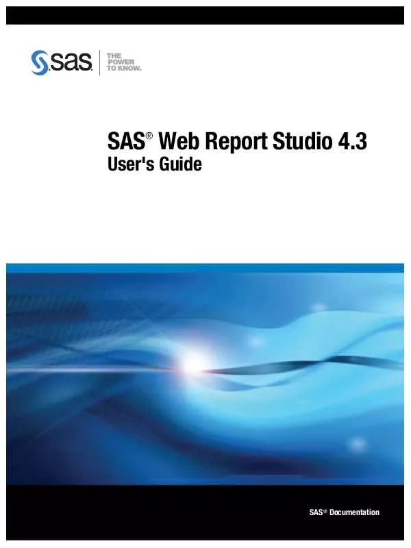 Mode d'emploi SAS WEB REPORT STUDIO 4.3