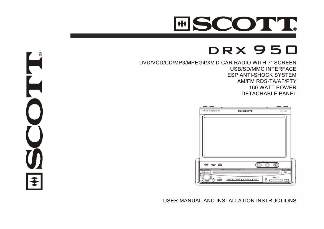 Mode d'emploi SCOTT DRX 950