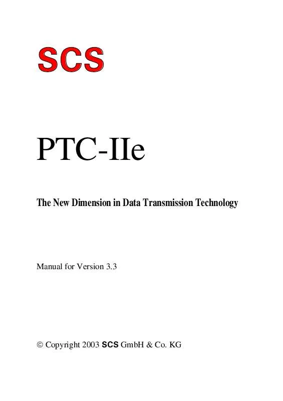 Mode d'emploi SCS PTC-IIE