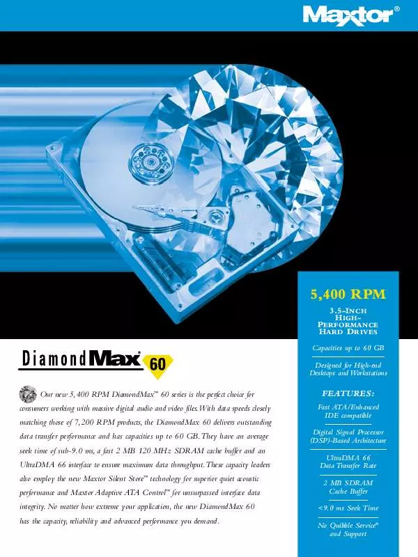 Mode d'emploi SEAGATE DIAMOND MAX 66