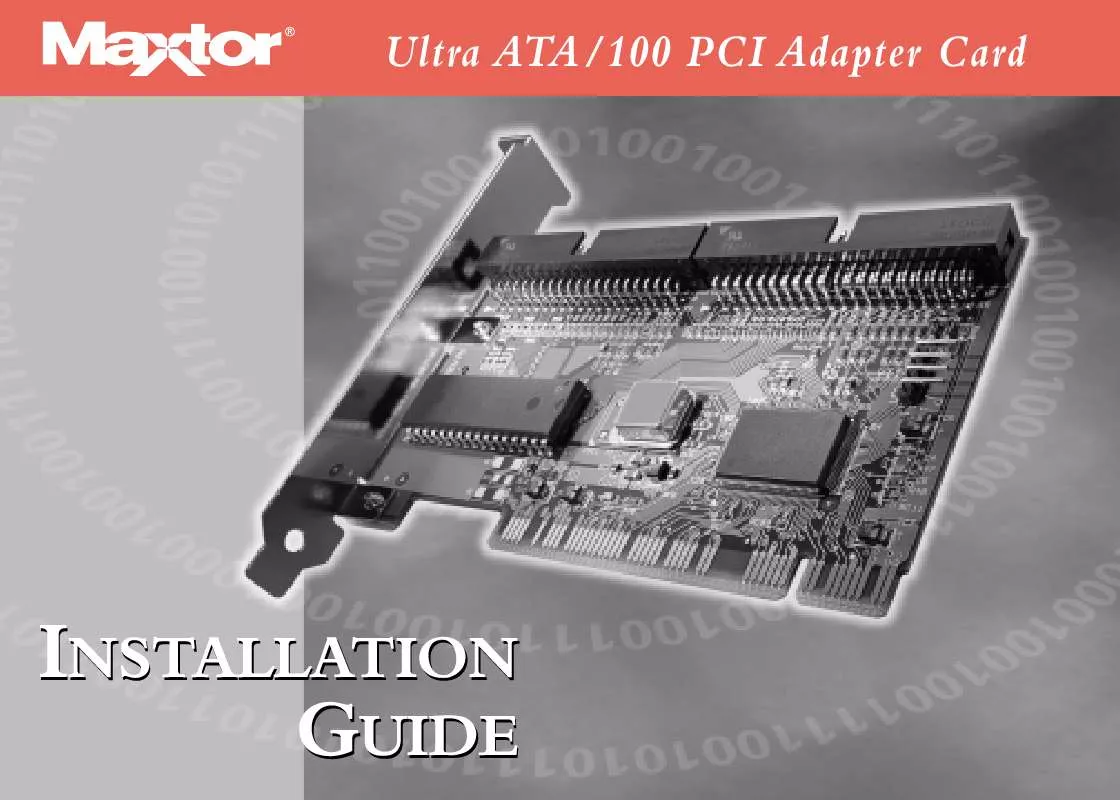 Mode d'emploi SEAGATE ULTRA ATA100 PCI ADAPTER CARD