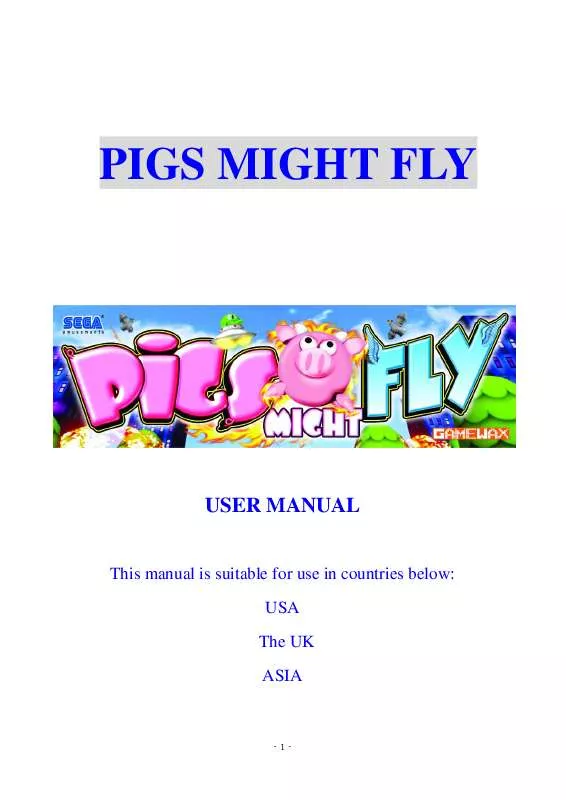 Mode d'emploi SEGA PIGS MIGHT FLY