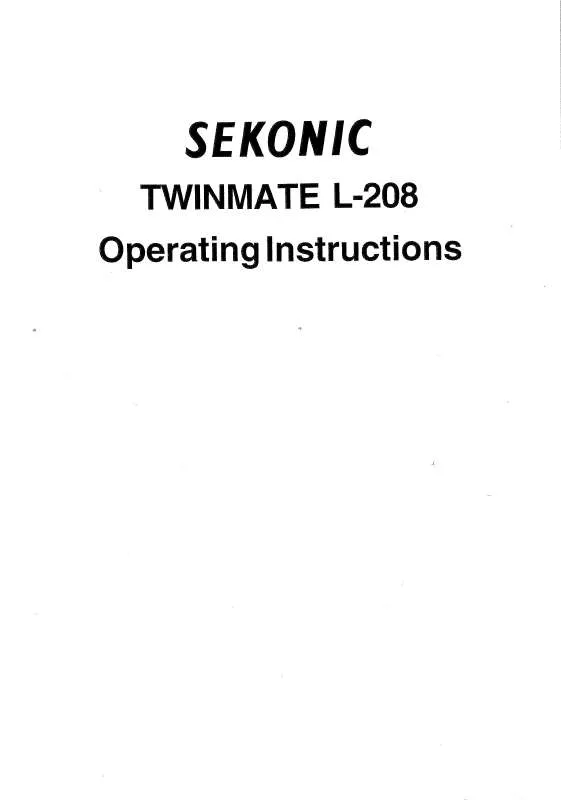 Mode d'emploi SEKONIC L-208