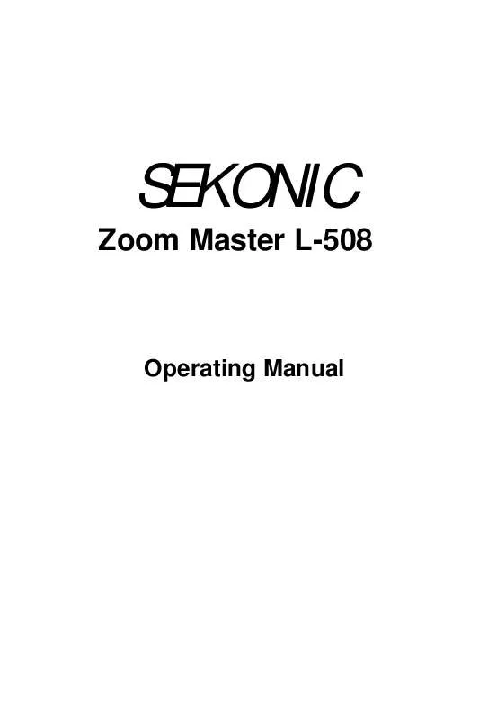 Mode d'emploi SEKONIC L-508 ZOOM MASTER