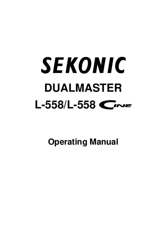 Mode d'emploi SEKONIC L-558 CINE DUALMASTER