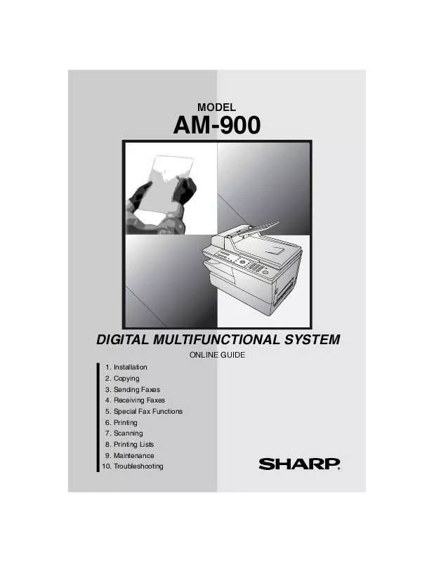 Mode d'emploi SHARP AM-900