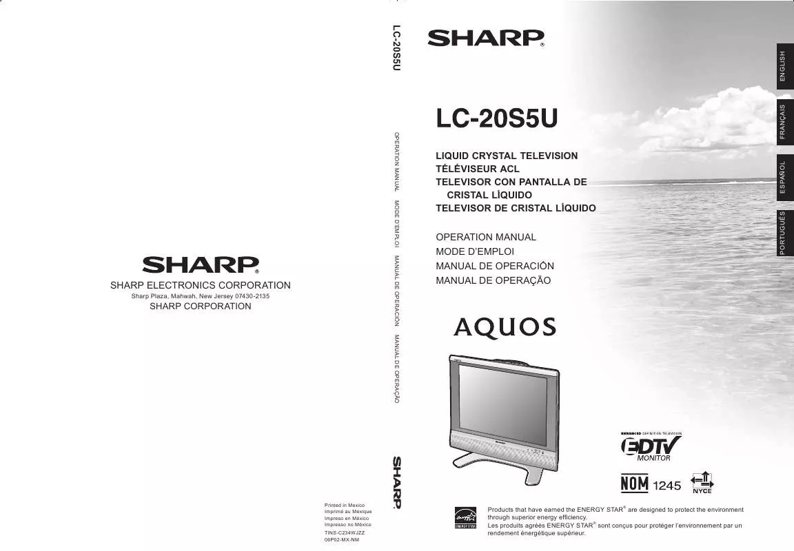 Mode d'emploi SHARP AQUOS LC-20S5U