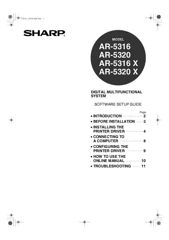 Mode d'emploi SHARP AR-5316 X