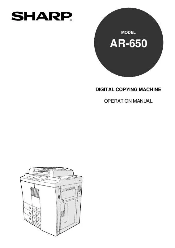 Mode d'emploi SHARP AR-650