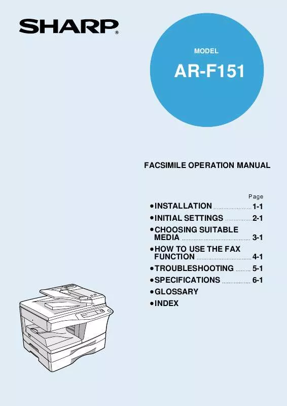 Mode d'emploi SHARP AR-F151