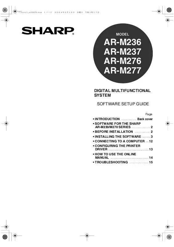 Mode d'emploi SHARP AR-M236/M237/M276/M277