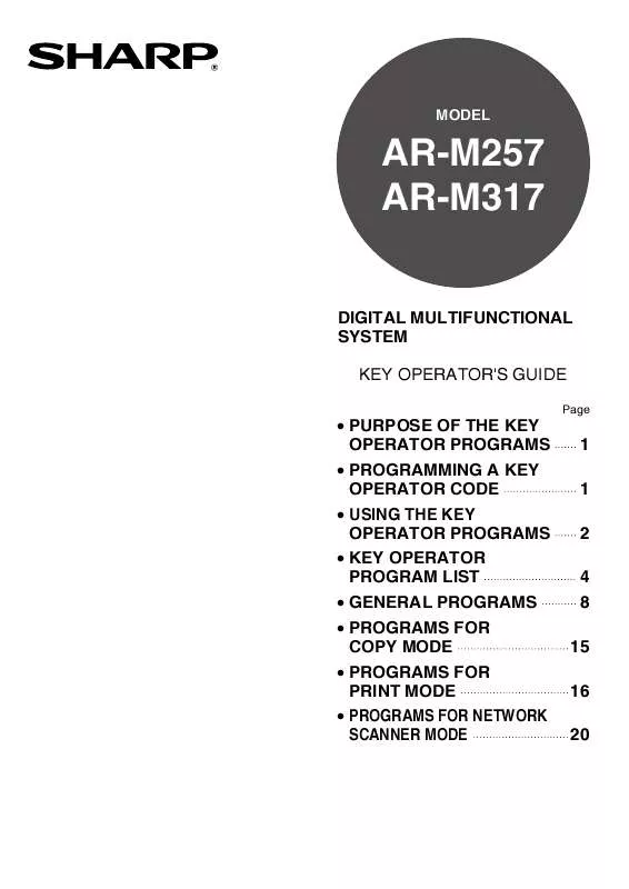 Mode d'emploi SHARP AR-M257