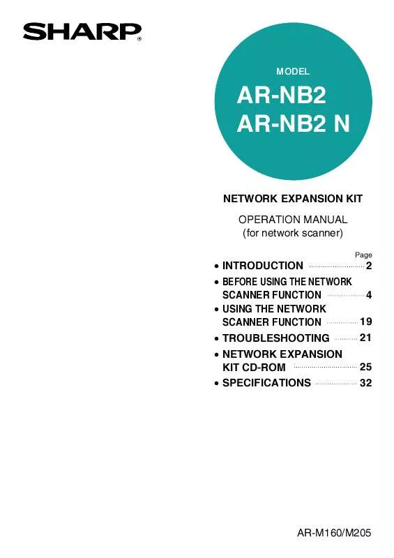 Mode d'emploi SHARP AR-NB2N
