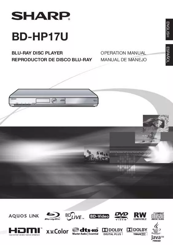 Mode d'emploi SHARP BD-HP17U