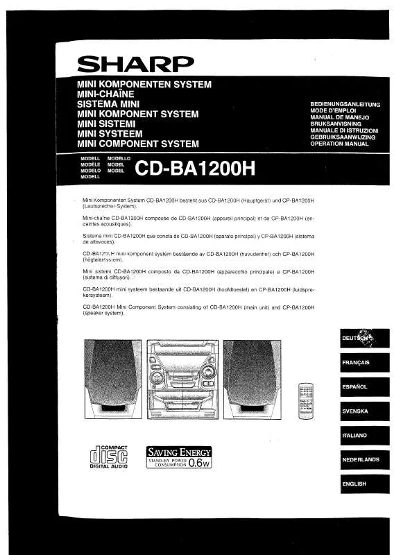 Mode d'emploi SHARP CD-BA1200H