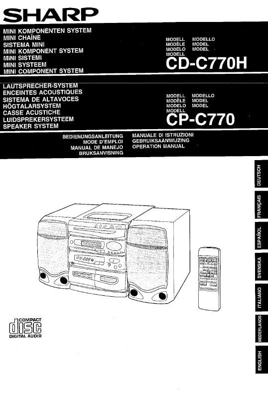 Mode d'emploi SHARP CD/CP-C770/H