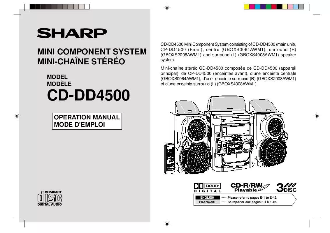 Mode d'emploi SHARP CD-DD4500