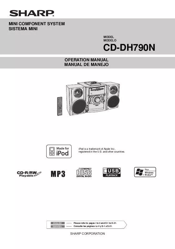 Mode d'emploi SHARP CD-DH790N