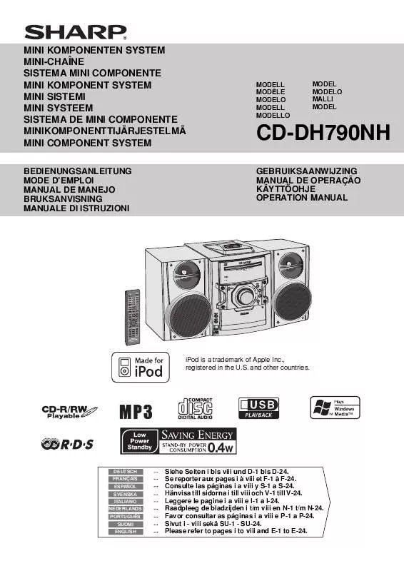 Mode d'emploi SHARP CD-DH790NH