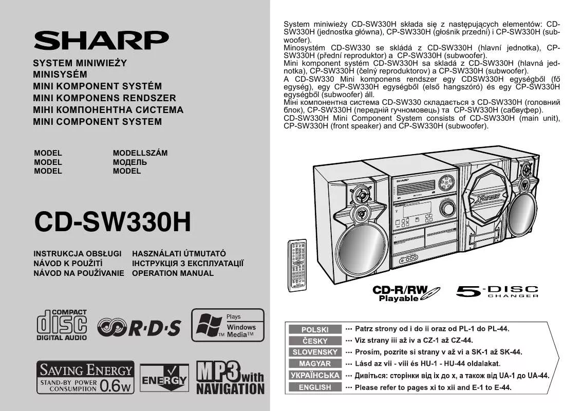 Mode d'emploi SHARP CD-SW330H