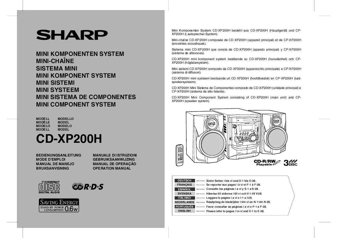 Mode d'emploi SHARP CDXP200H