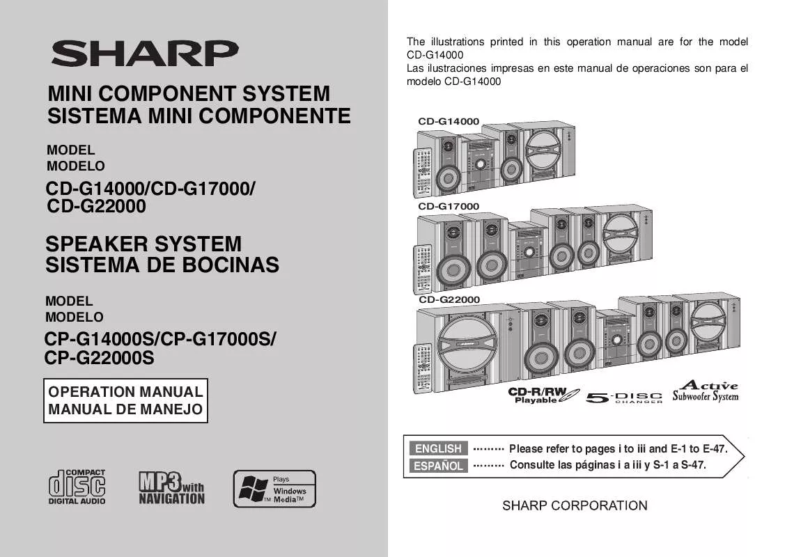 Mode d'emploi SHARP CP-G14000S