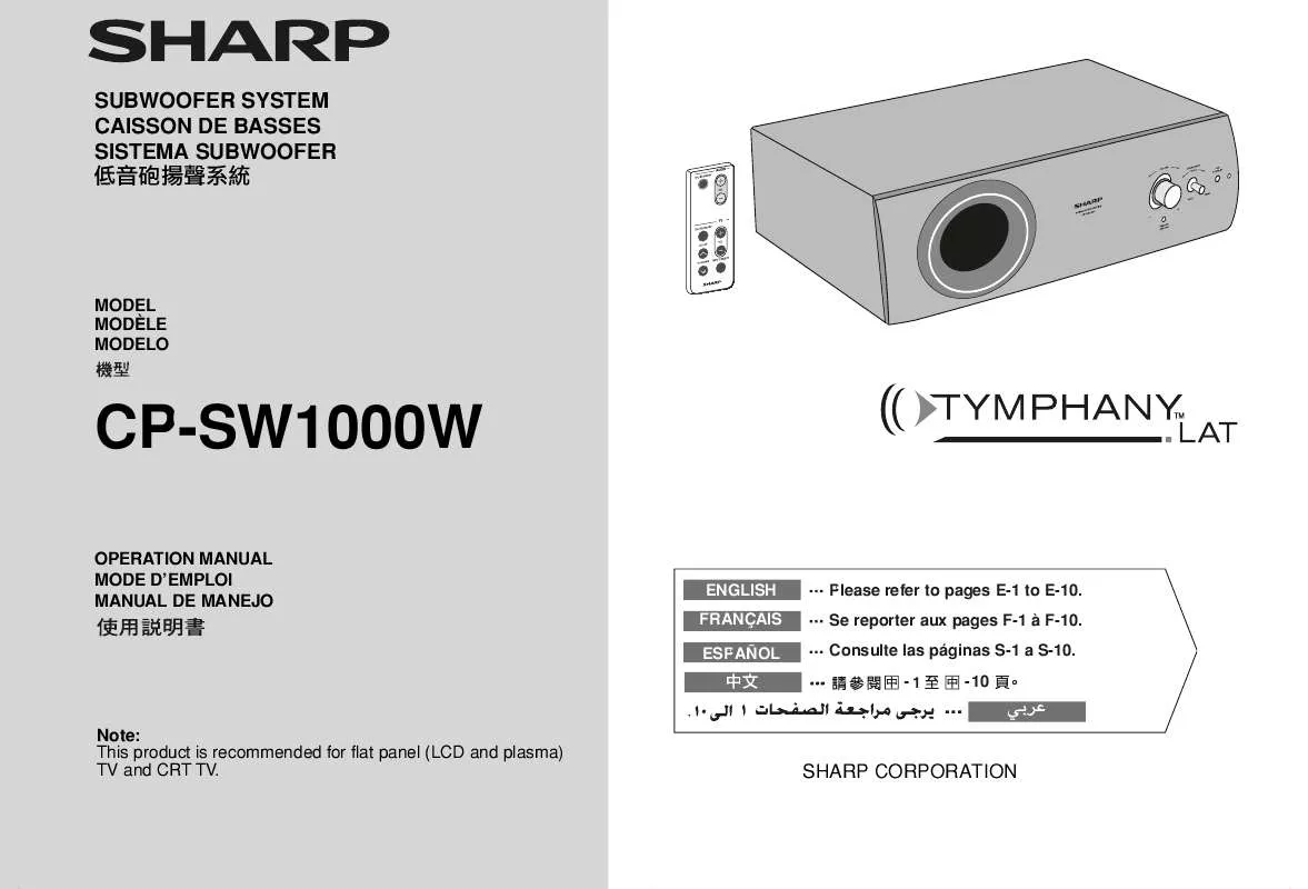 Mode d'emploi SHARP CP-SW1000W