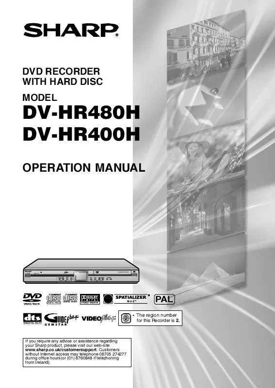 Mode d'emploi SHARP DV-HR400H/HR480H