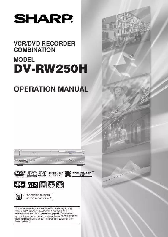 Mode d'emploi SHARP DV-RW250H