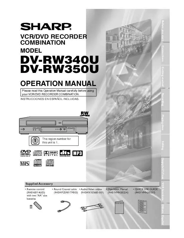 Mode d'emploi SHARP DV-RW350U