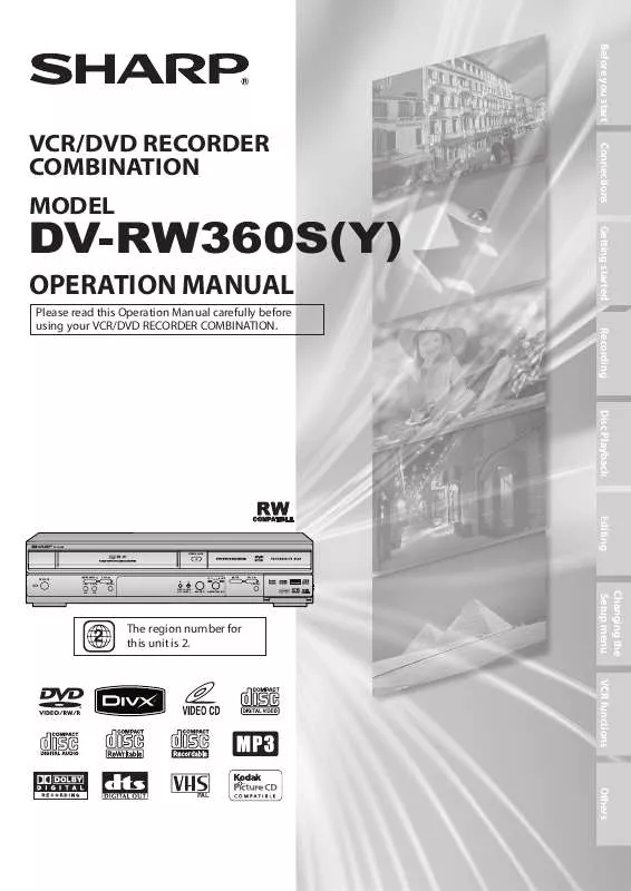 Mode d'emploi SHARP DV-RW360S(Y)