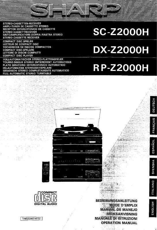Mode d'emploi SHARP DX-Z2000H