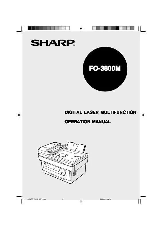 Mode d'emploi SHARP FO-3800M