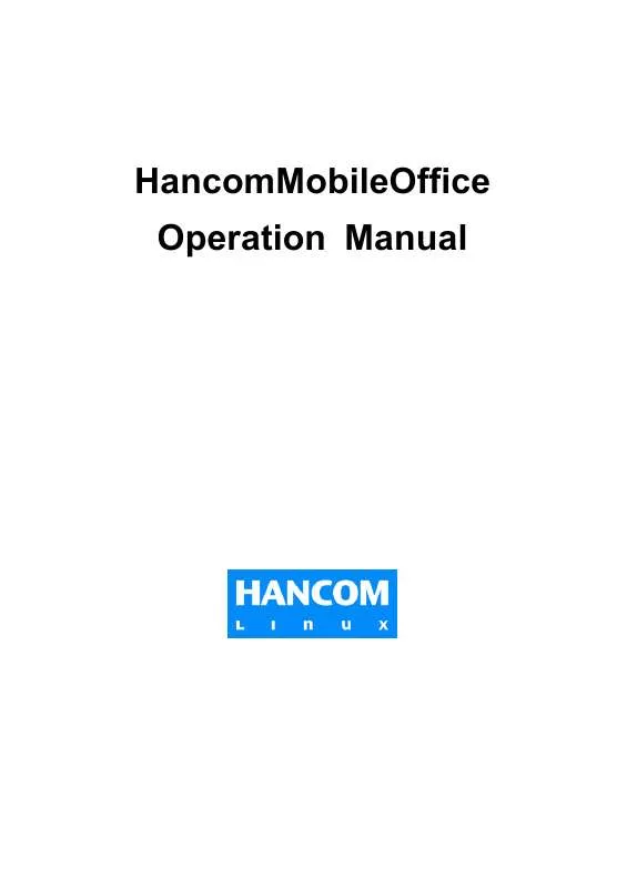 Mode d'emploi SHARP HANCOM MOBILE OFFICE