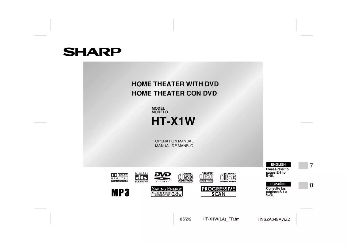 Mode d'emploi SHARP HT-X1W