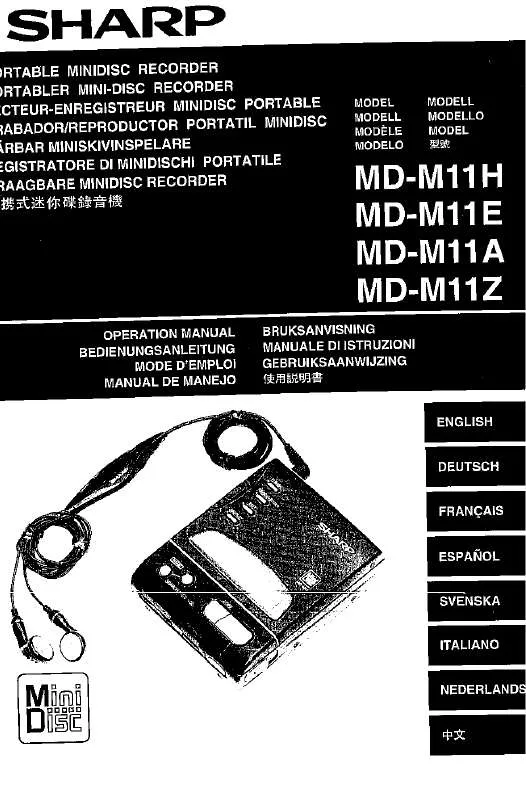 Mode d'emploi SHARP MD-M11H/E/A/Z