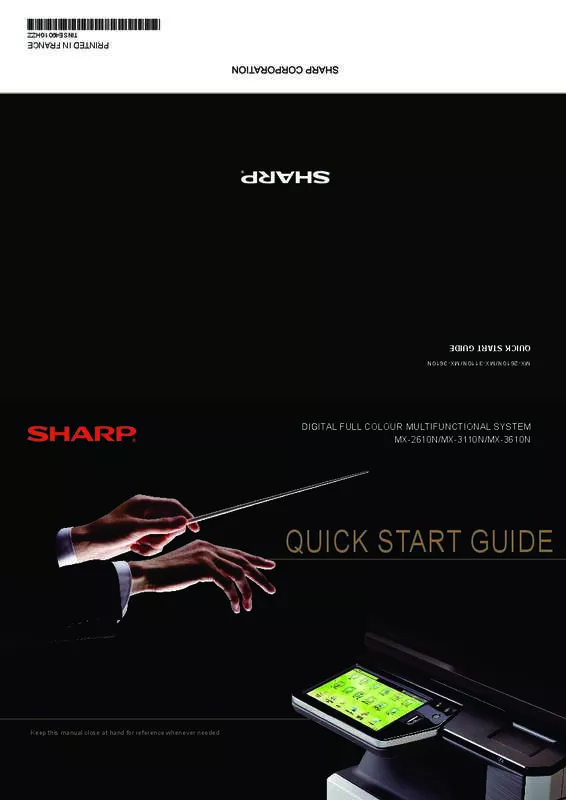Mode d'emploi SHARP MX-2610N/3110N/3610N