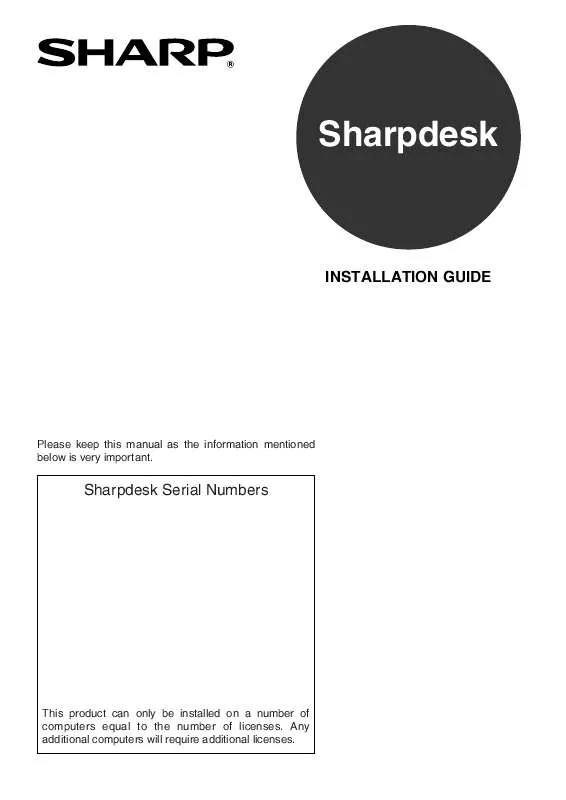 Mode d'emploi SHARP MX-7001N