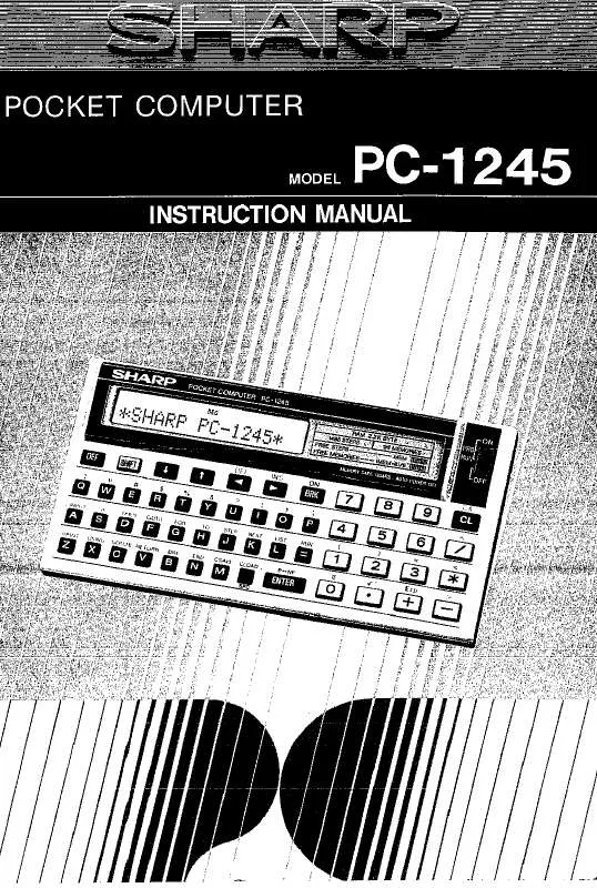Mode d'emploi SHARP PC-1245