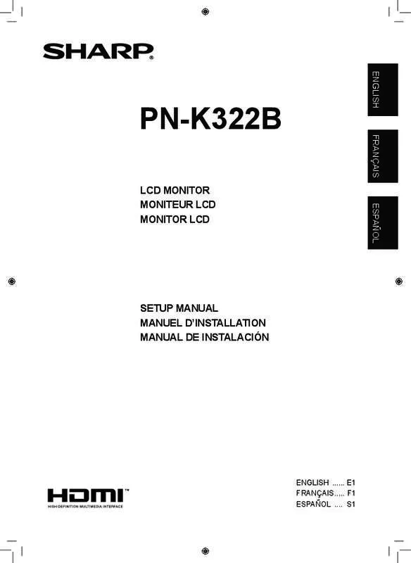 Mode d'emploi SHARP PN-K322B
