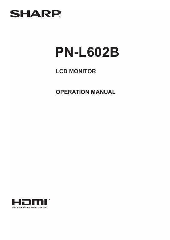 Mode d'emploi SHARP PN-L602B
