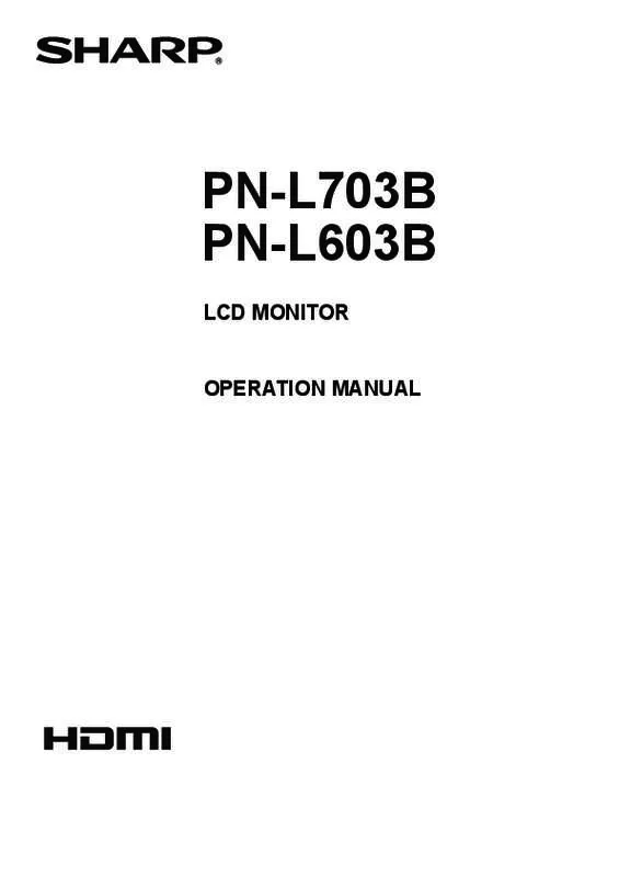Mode d'emploi SHARP PN-L703B