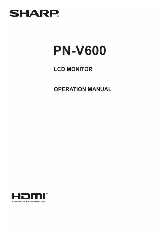 Mode d'emploi SHARP PN-V600