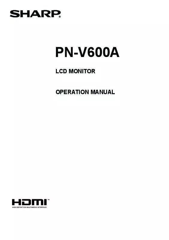 Mode d'emploi SHARP PN-V600A