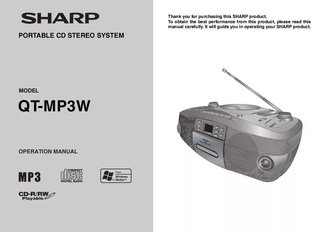 Mode d'emploi SHARP QT-MP3W
